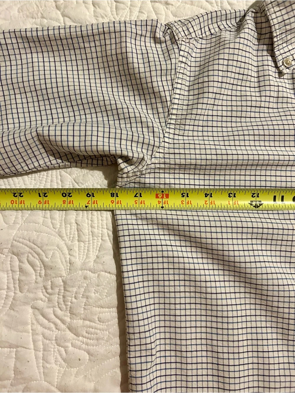 Ralph Lauren Boy’s size 14 White/Blue Check Button-Down Shirt